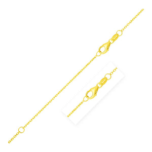 0.87mm 10k Yellow Gold Double Extendable Diamond Cut Cable Chain