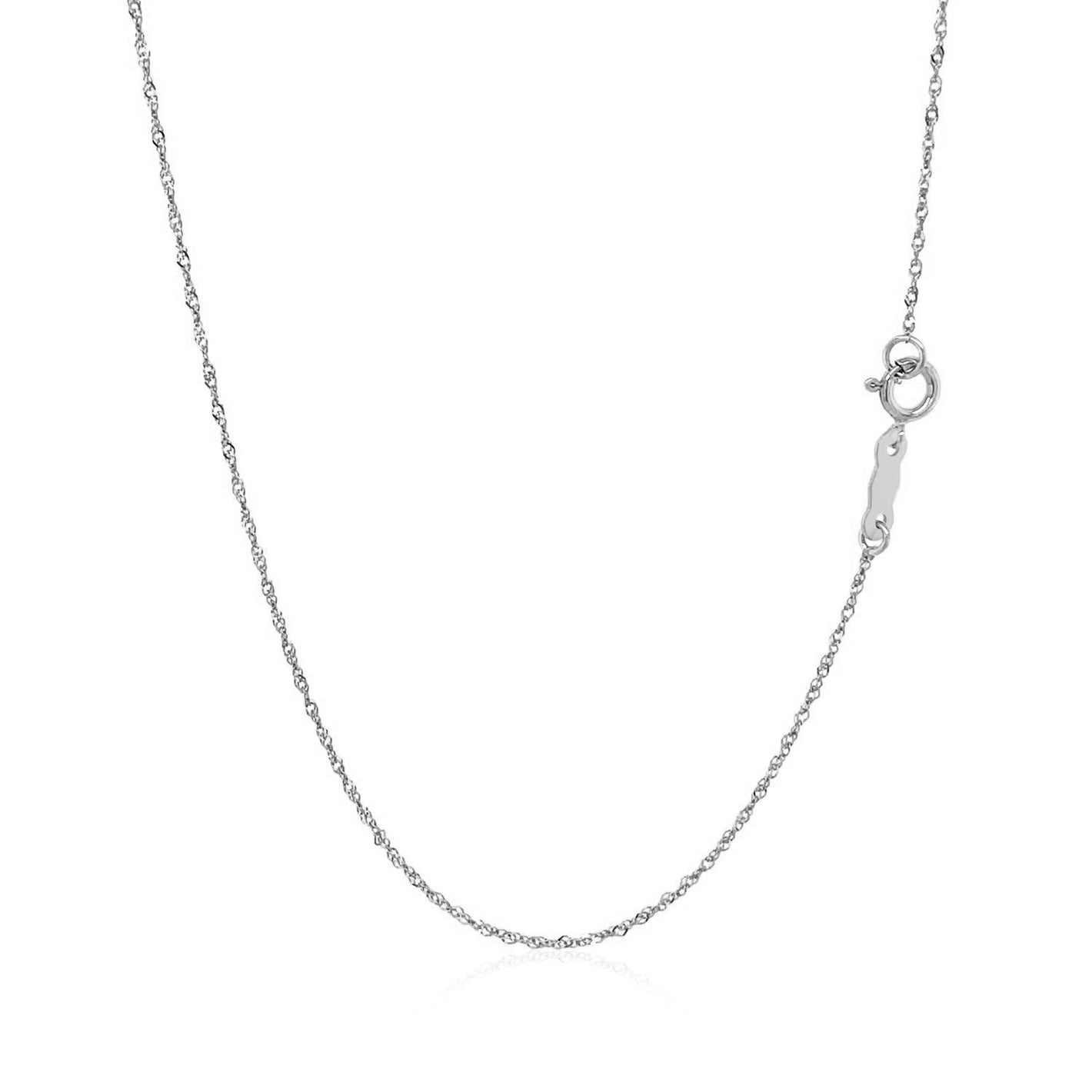 0.8mm 14k White Gold Singapore Chain