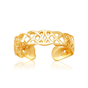 14k Yellow Gold in a Celtic Knot Style Toe Ring