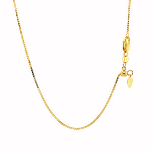 0.85mm 14k Yellow Gold Adjustable Box Chain