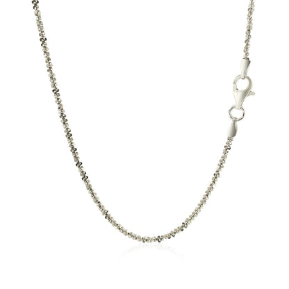 1.7mm Rhodium Plated Sterling Silver Sparkle Style Chain