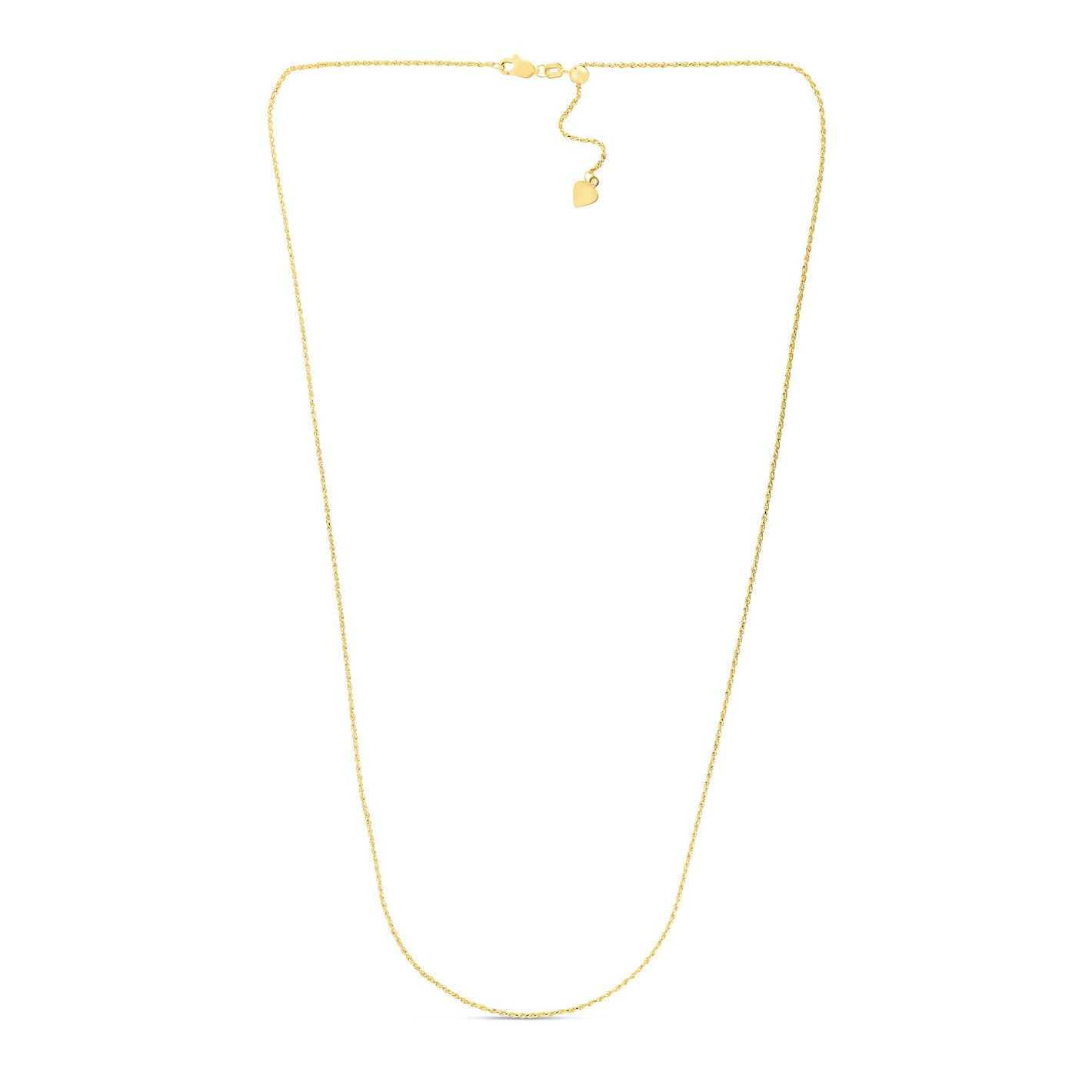 1.0mm 14k Yellow Gold Adjustable Rope Chain