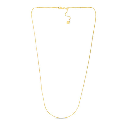 1.0mm 14k Yellow Gold Adjustable Rope Chain