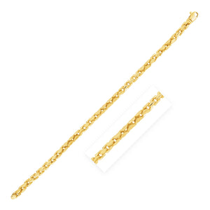 5.0mm 14k Yellow Gold High Polish Mens Fancy Box Bracelet