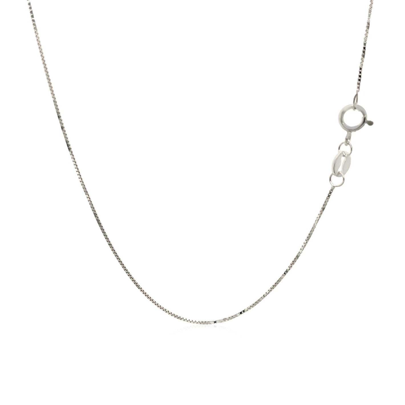 0.6mm 14k White Gold Adjustable Box Chain