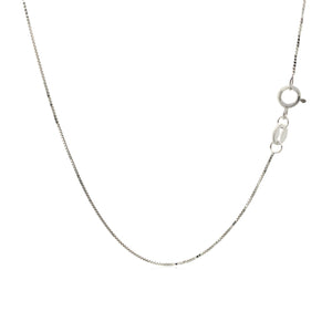 0.6mm 14k White Gold Adjustable Box Chain