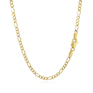 3.0mm 10k Yellow Gold Solid Figaro Chain