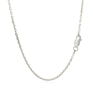 1.5mm Sterling Silver Rhodium Plated Cable Chain