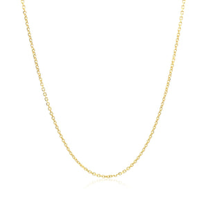 1.1mm 14k Yellow Gold Diamond Cut Cable Link Chain