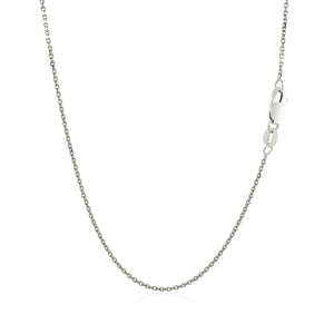 1.1mm 18k White Gold Cable Chain