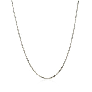 1.0mm 14k White Gold Classic Box Chain