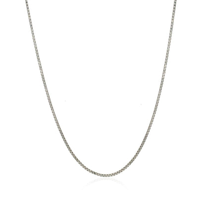 1.0mm 14k White Gold Classic Box Chain