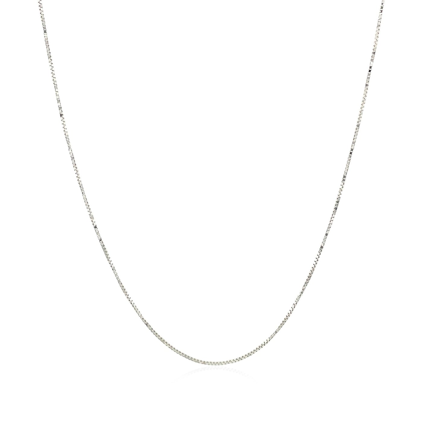 0.45mm 10k White Gold Classic Box Chain