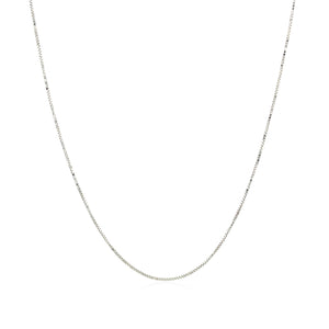 0.45mm 10k White Gold Classic Box Chain