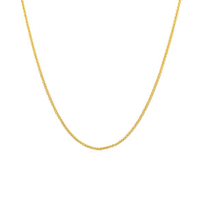 1.0mm 14k Yellow Gold Round Wheat Chain