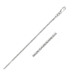 1.8mm 14k White Gold Square Wheat Chain