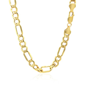 6.5mm 10k Yellow Gold Lite Figaro Chain