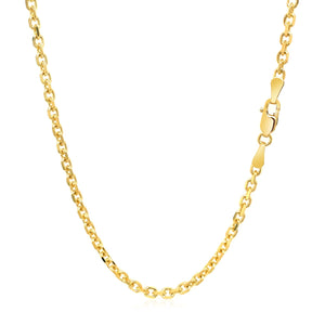 2.6mm 14k Yellow Gold Diamond Cut Cable Link Chain