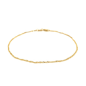 1.0mm 14k Yellow Gold Singapore Bracelet