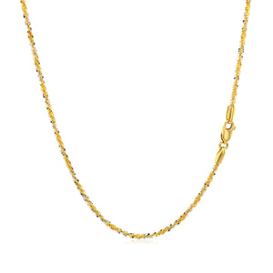 1.5mm 14k White and Yellow Gold Two Tone Sparkle Chain