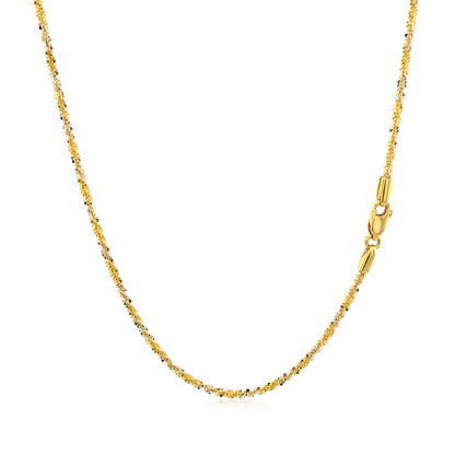 1.5mm 14k White and Yellow Gold Two Tone Sparkle Chain