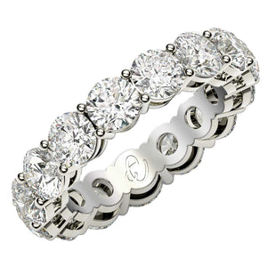 5 cttw Round Cut Lab Grown Diamond Eternity Ring in 14k White Gold (FG/VS2)