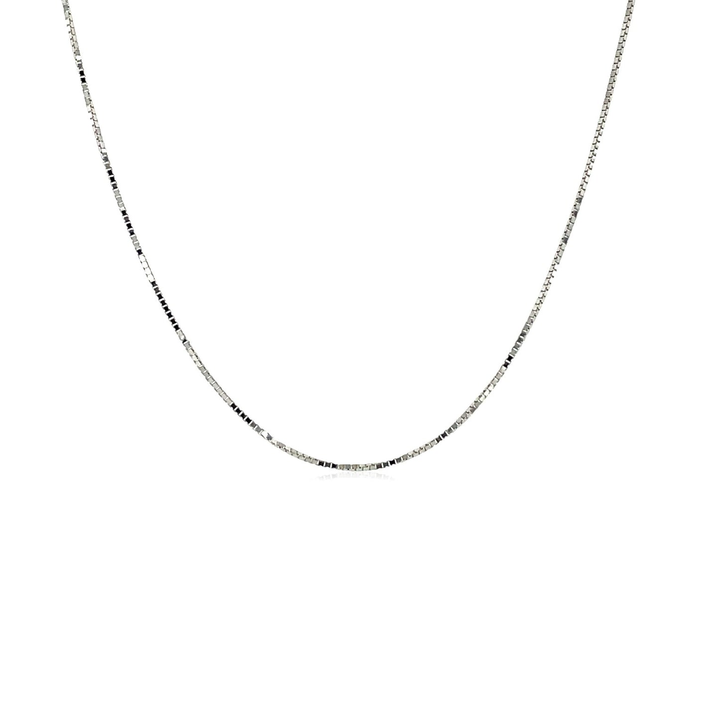 0.6mm 18k White Gold Box Chain