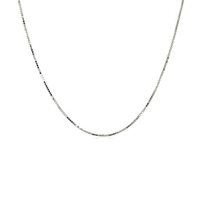 0.6mm 18k White Gold Box Chain