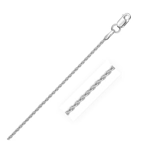 1.2mm 14k White Gold Round Wheat Chain