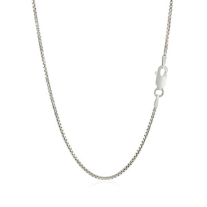 1.3mm Sterling Silver Rhodium Plated Box Chain