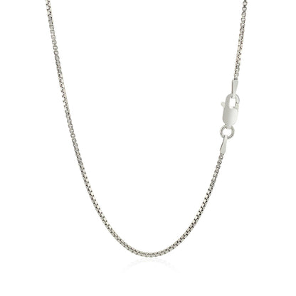 1.3mm Sterling Silver Rhodium Plated Box Chain