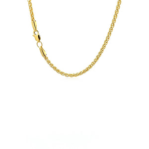 2.4mm 14k Yellow Gold  Light Weight Wheat Chain