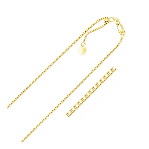 1.1mm 14k Yellow Gold Adjustable Box Chain