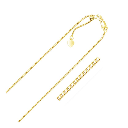 1.1mm 14k Yellow Gold Adjustable Box Chain