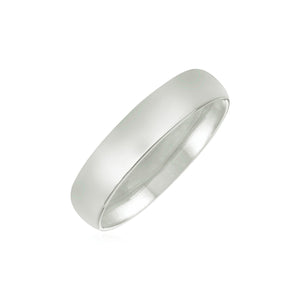 5mm 14k White Gold Comfort Fit Wedding Band