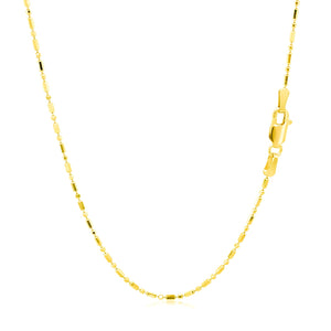 1.2mm 14k Yellow Gold Diamond-Cut Alternating Bead Chain