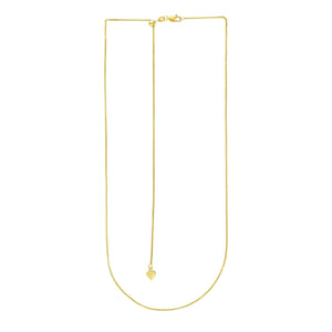 1.0mm 14k Yellow Gold Adjustable Wheat Chain