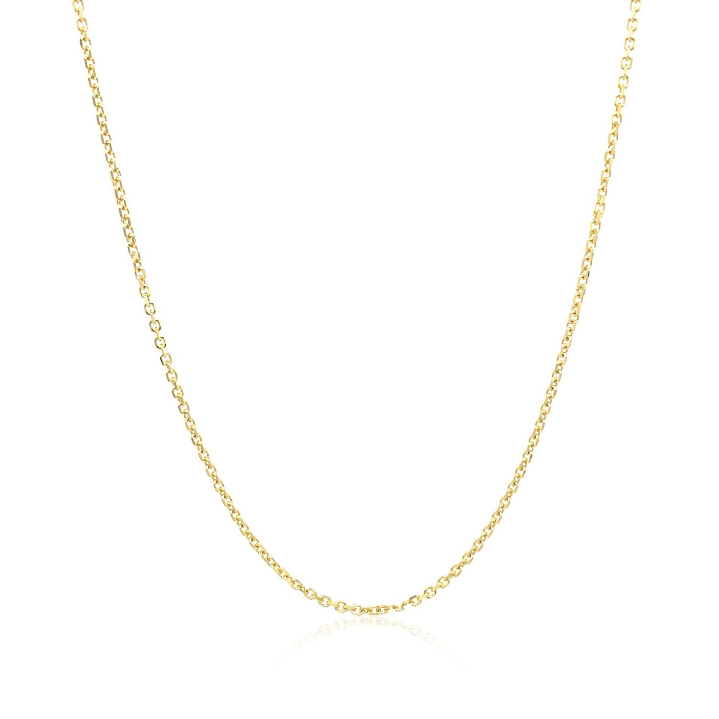 1.1mm 10k Yellow Gold Diamond Cut Cable Link Chain