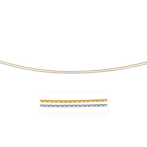 1.1mm 14k Two-Tone Double Strand Cable Pendant Chain