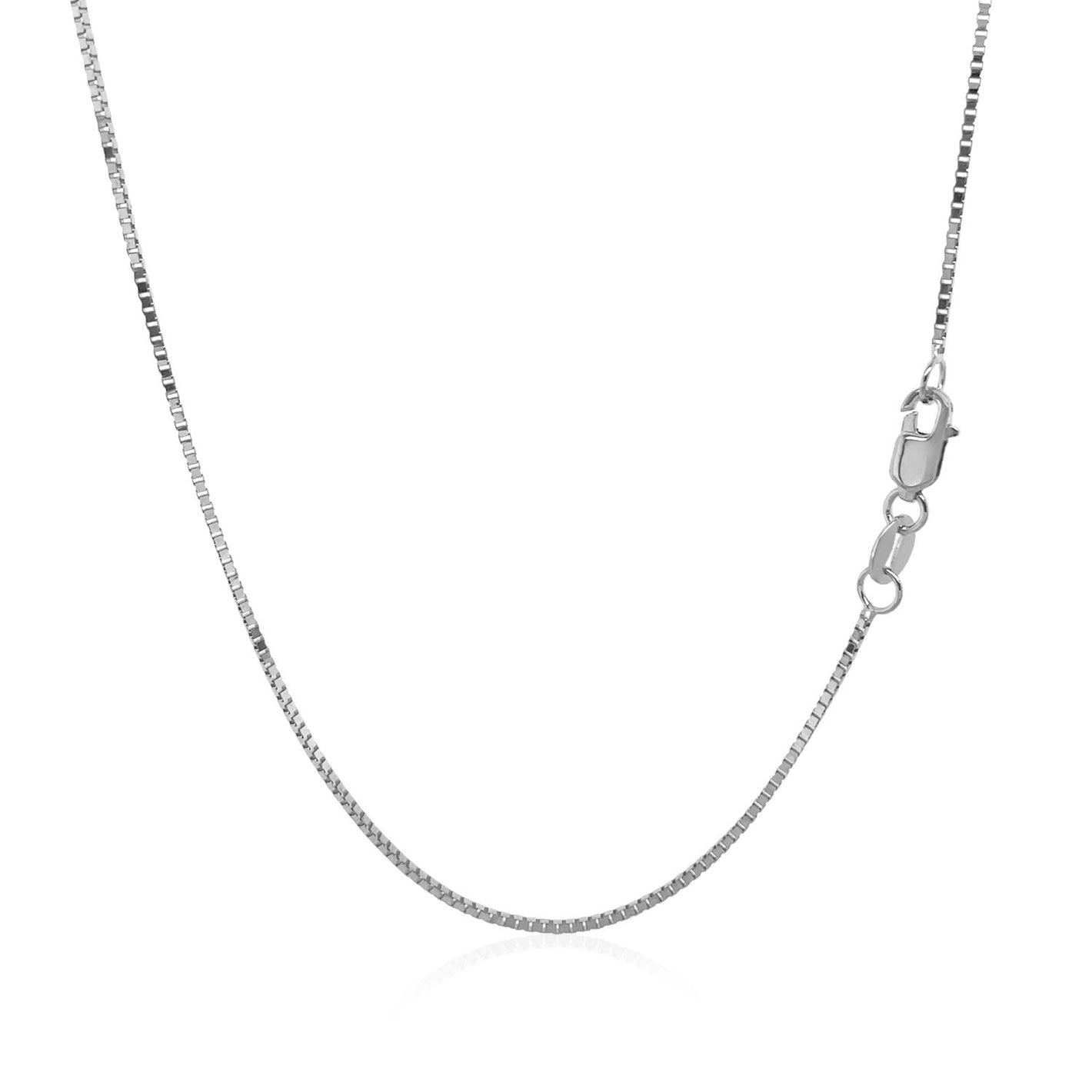 0.8mm 14k White Gold Classic Box Chain