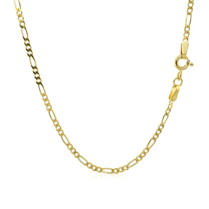 1.9mm 14k Yellow Gold Solid Figaro Chain