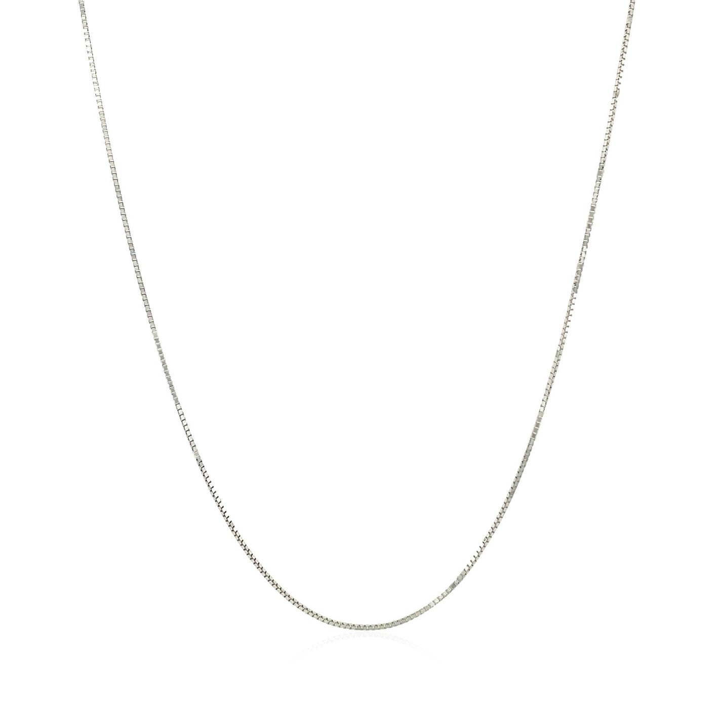 0.6mm 10k White Gold Classic Box Chain