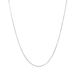 0.6mm 10k White Gold Classic Box Chain