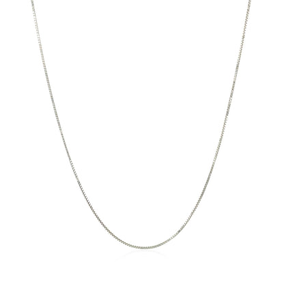 0.6mm 10k White Gold Classic Box Chain