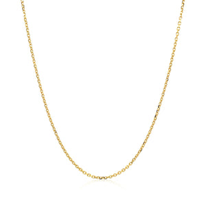 1.1mm 14k Yellow Gold Diamond Cut Cable Link Chain