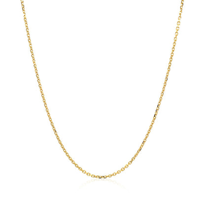 1.1mm 14k Yellow Gold Diamond Cut Cable Link Chain