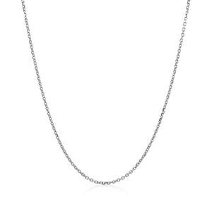 1.1mm 14k White Gold Diamond Cut Cable Link Chain