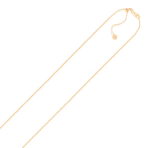 0.9mm 14k Rose Gold Adjustable Cable Chain