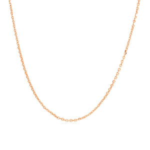 0.9mm 14k Rose Gold Adjustable Cable Chain