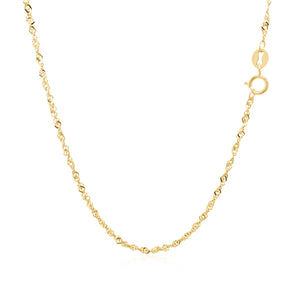 1.5mm 14k Yellow Gold Singapore Chain